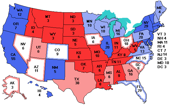 Electoral college map