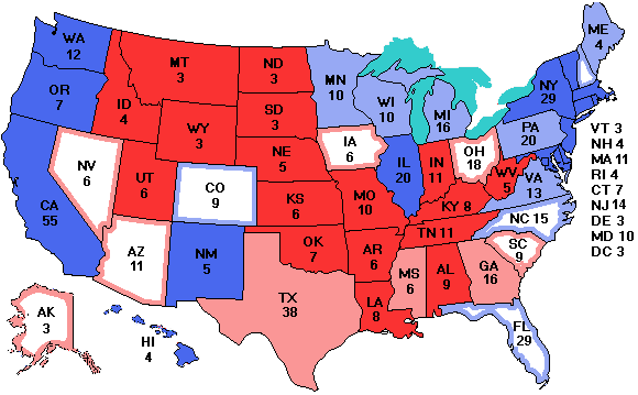 Electoral college map