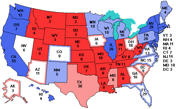 Electoral college map