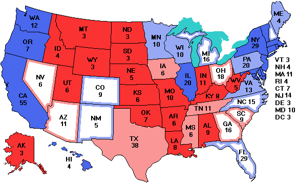 Electoral college map