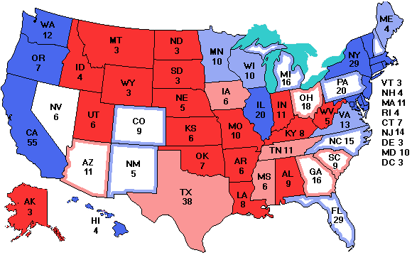 Electoral college map