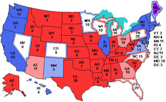 Electoral college map