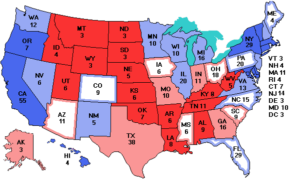 Electoral college map