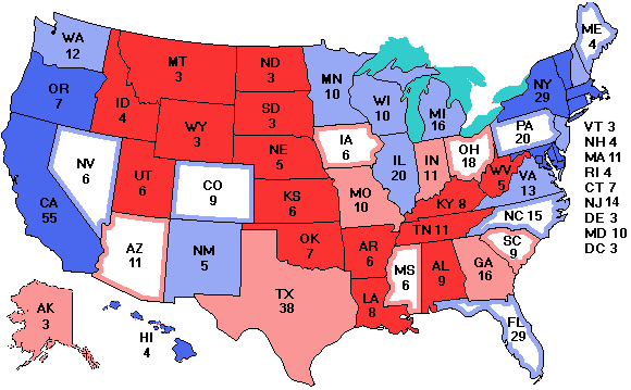 Electoral college map