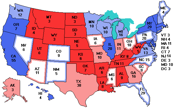 Electoral college map