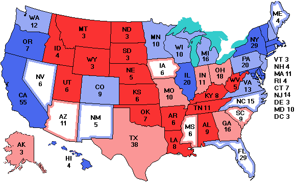 Electoral college map