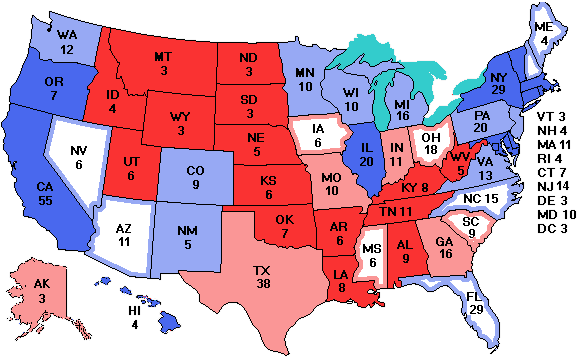 Electoral college map