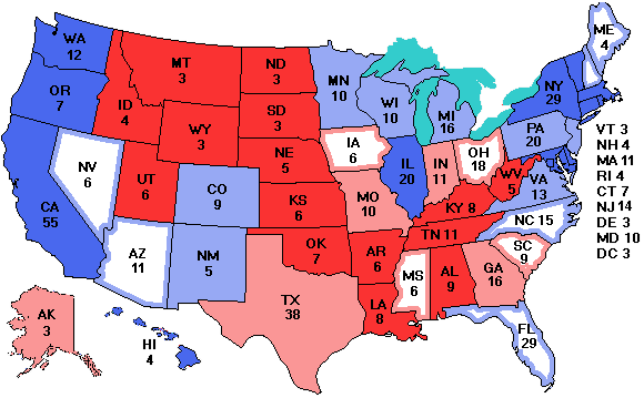 Electoral college map