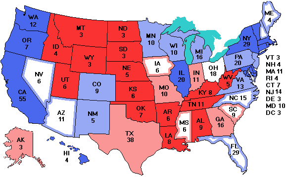 Electoral college map