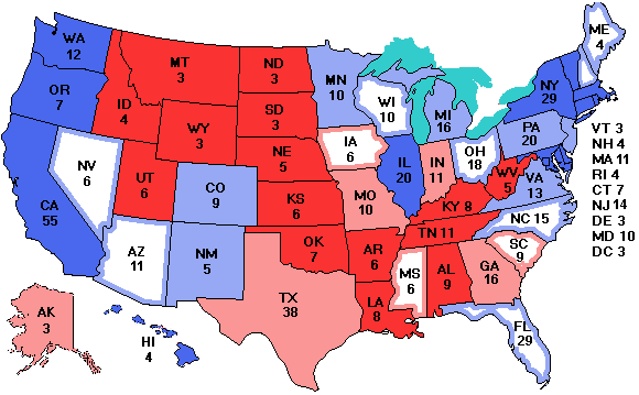 Electoral college map