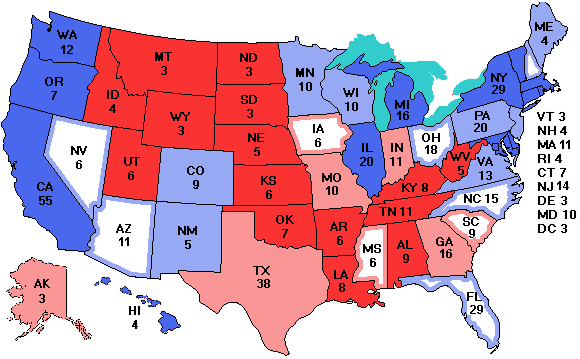 Electoral college map