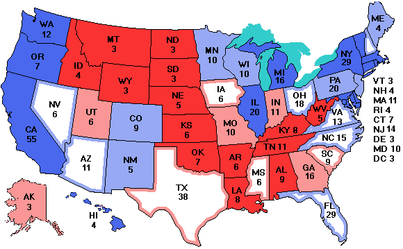 Electoral college map