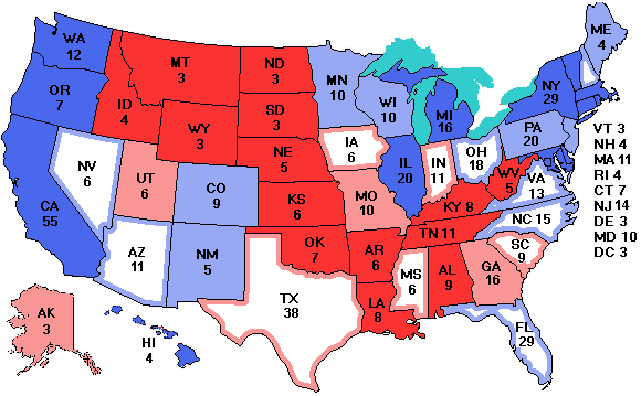 Electoral college map