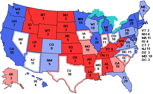 Electoral college map