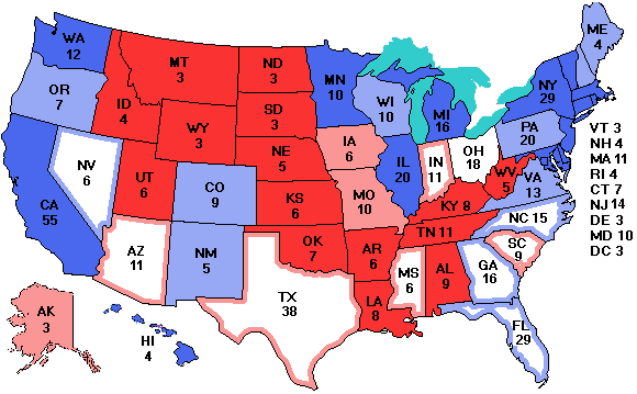 Electoral college map