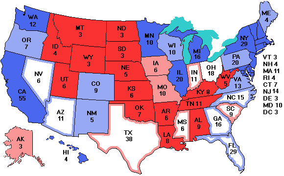 Electoral college map