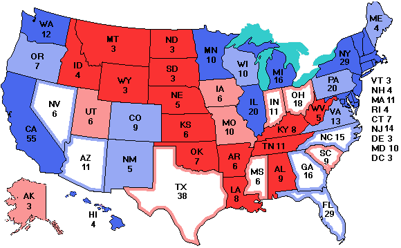 Electoral college map