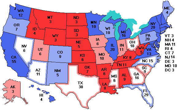 Electoral college map