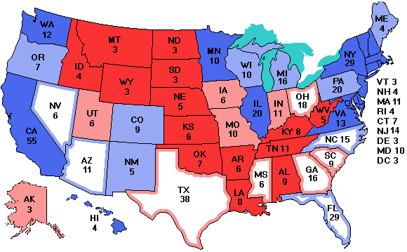 Electoral college map