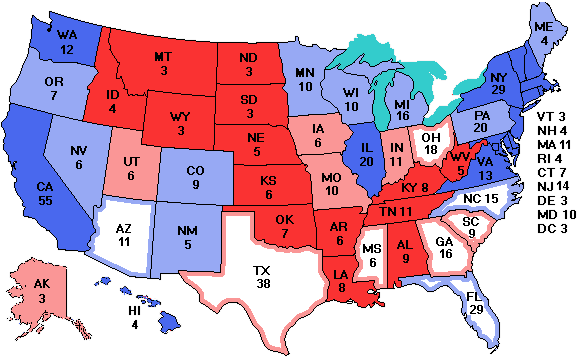 Electoral college map