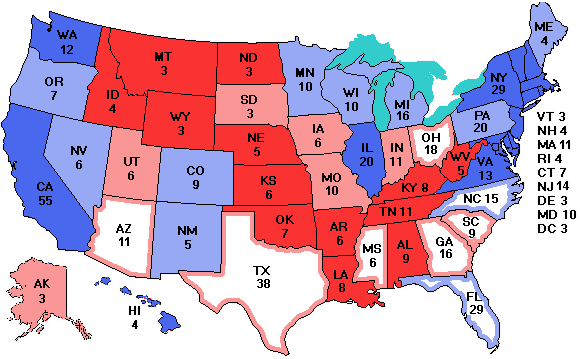 Electoral college map