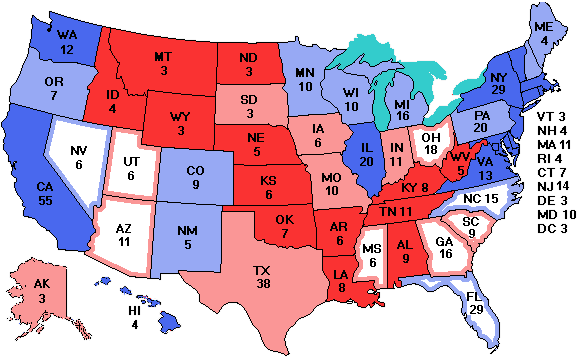 Electoral college map