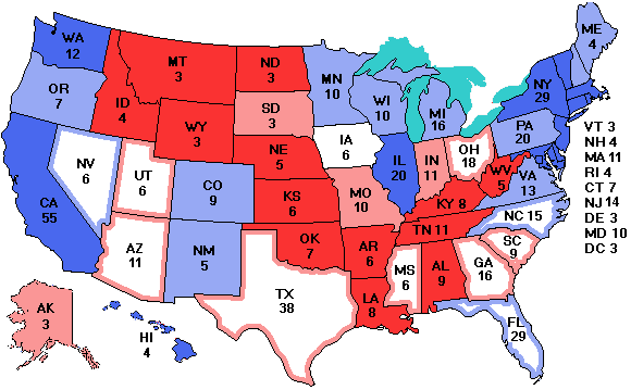 Electoral college map