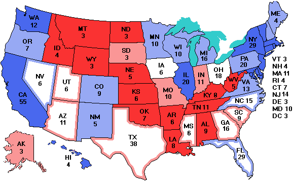 Electoral college map