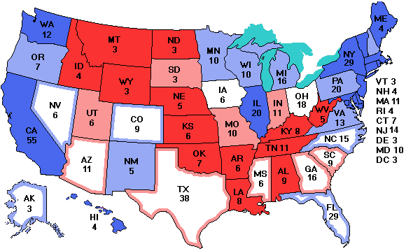 Electoral college map