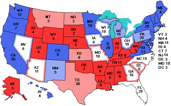 Electoral college map