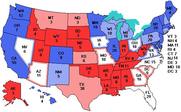 Electoral college map