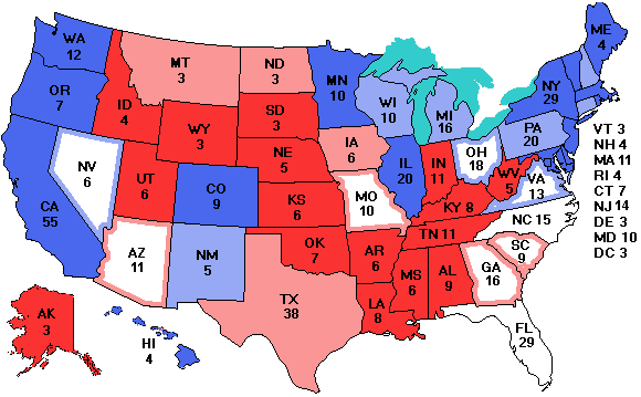 Electoral college map