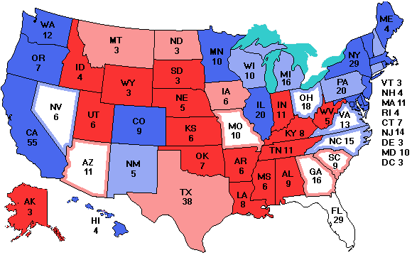 Electoral college map