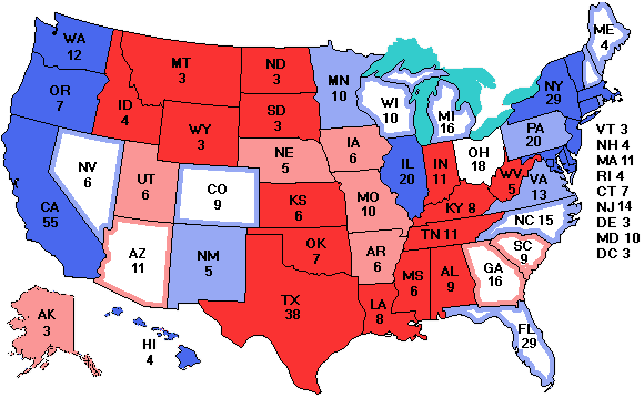 Electoral college map