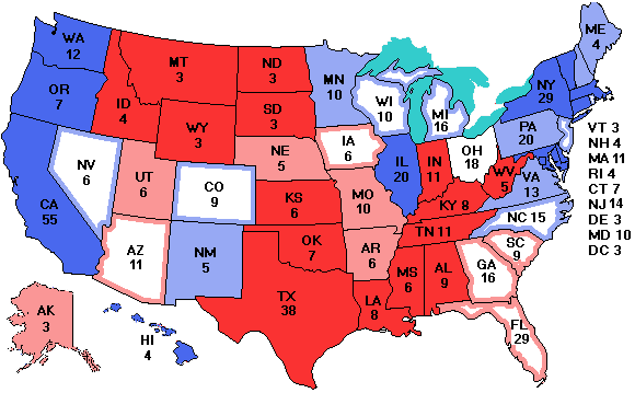 Electoral college map