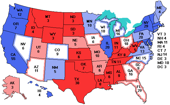 Electoral college map