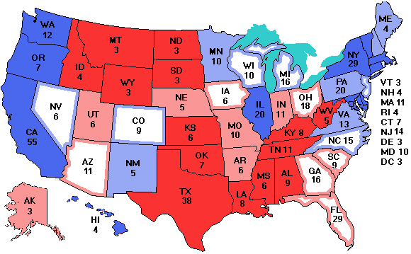 Electoral college map