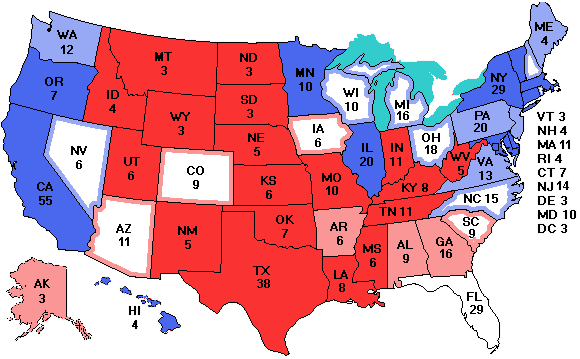 Electoral college map