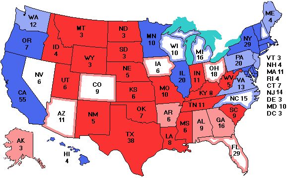 Electoral college map