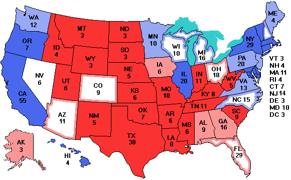 Electoral college map