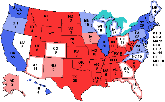 Electoral college map