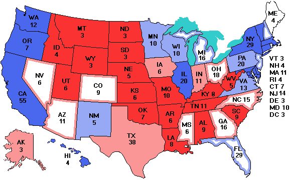 Electoral college map