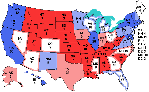 Electoral college map