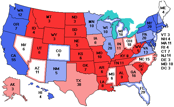 Electoral college map