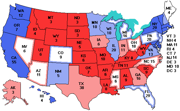 Electoral college map