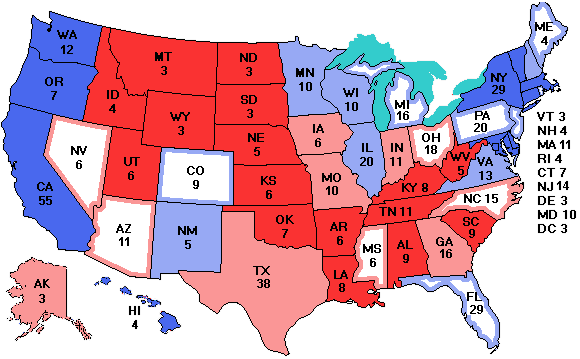 Electoral college map