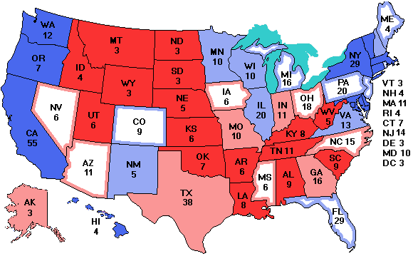 Electoral college map