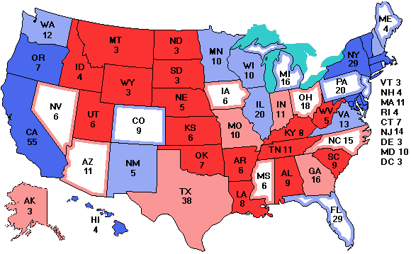 Electoral college map