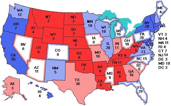 Electoral college map