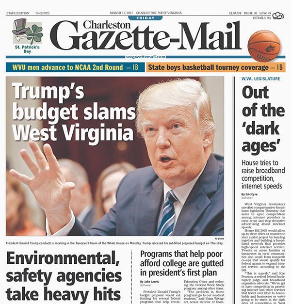 Gazette-Mail front page